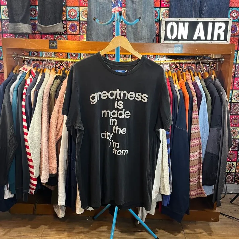 Adidas Trefoil Graphic T-Shirt "greatness is made in the cit photo 1