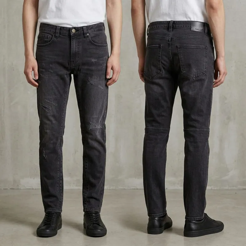 Plac Korea Men's Arco Washed Black Rider Denim Jeans 32 photo 1