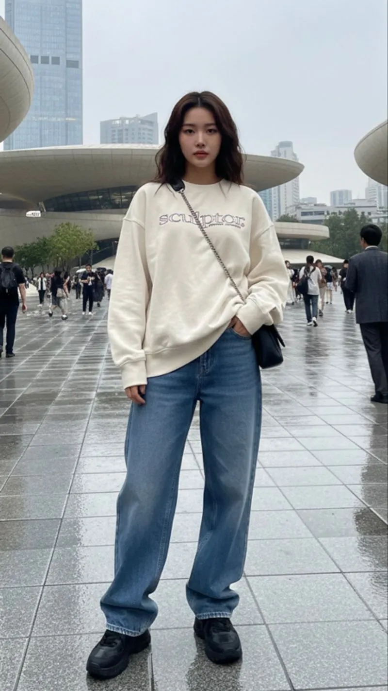 Sculptor Streetwear Sweater Pria cream photo 1