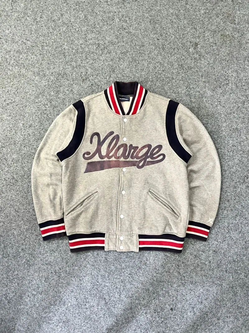 XLARGE BIG LOGO SPELLOUT BORDIR VARSITY JACKET photo 1
