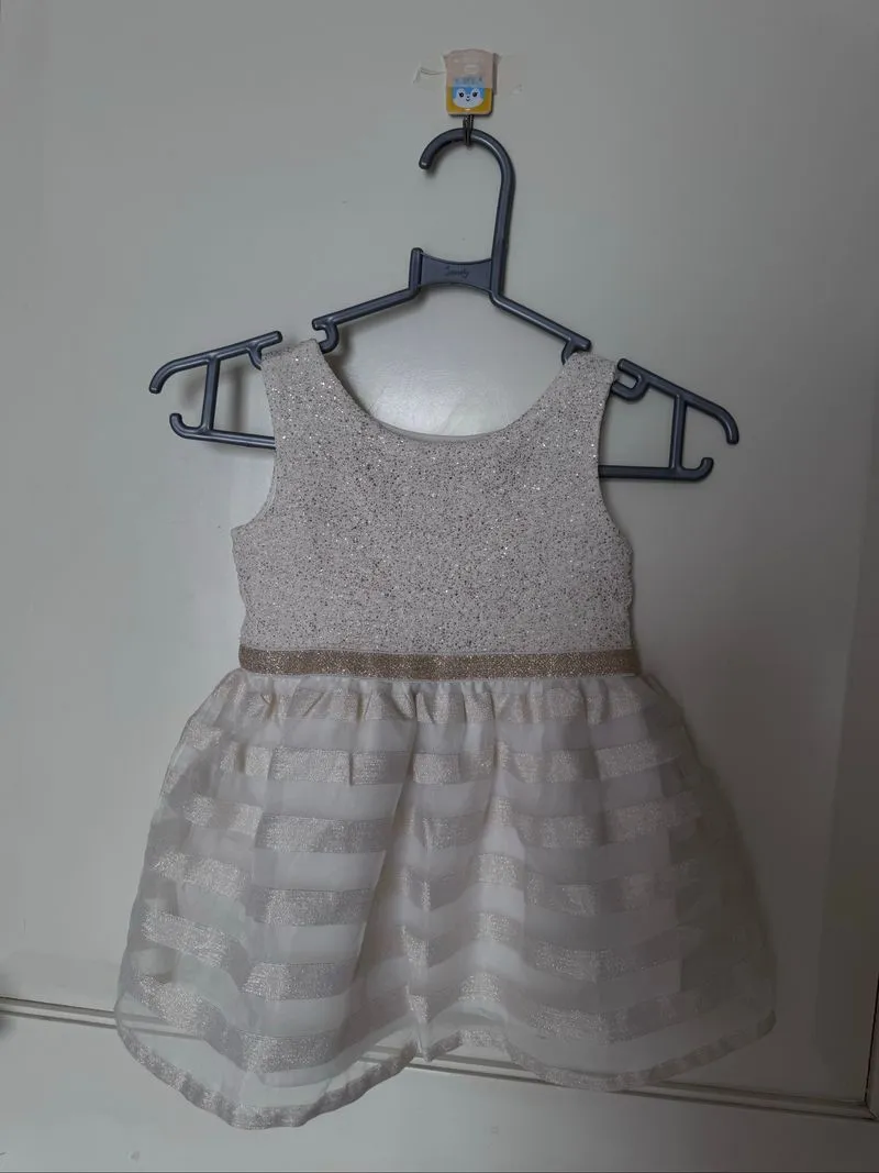 Dress white gold baby girl photo 1
