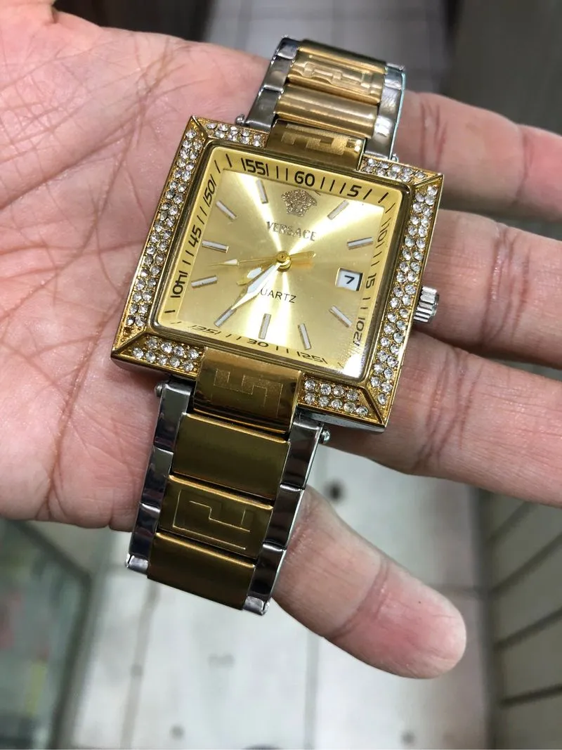 Jam tangan pria Versce gold silver elegan anti karat photo 1