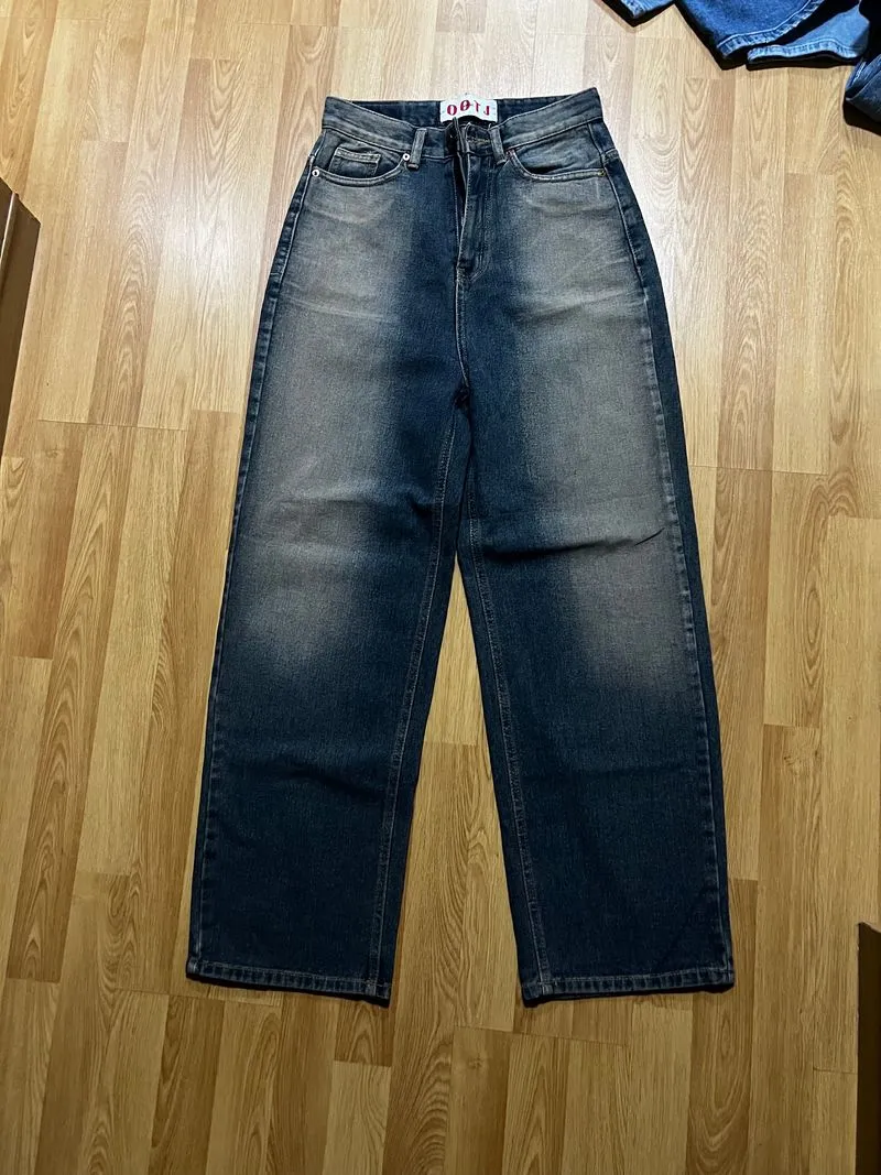 Streetwear Y2K Jeans Pria blue yellow photo 1