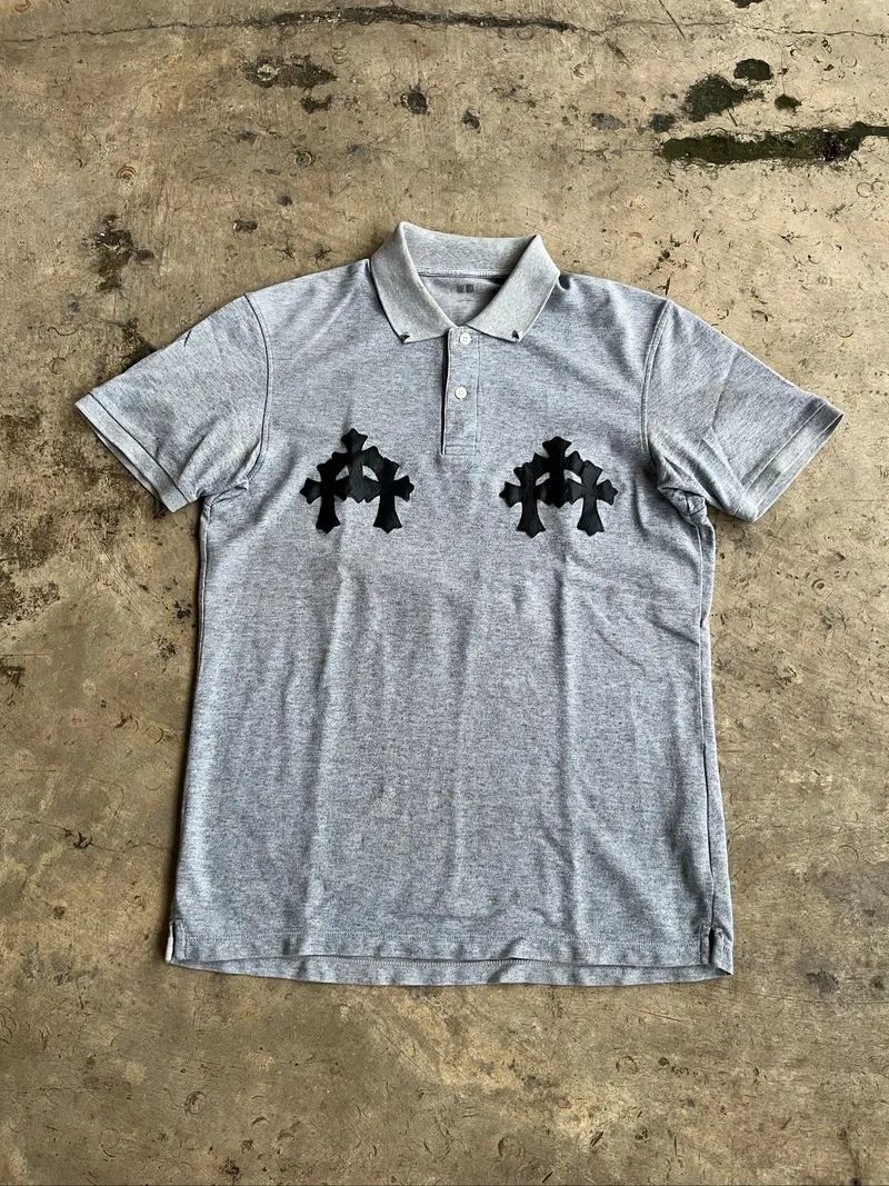 Poloshirt Grey / Abu-abu Chrome Heart Patch not Ralph Lauren photo 1