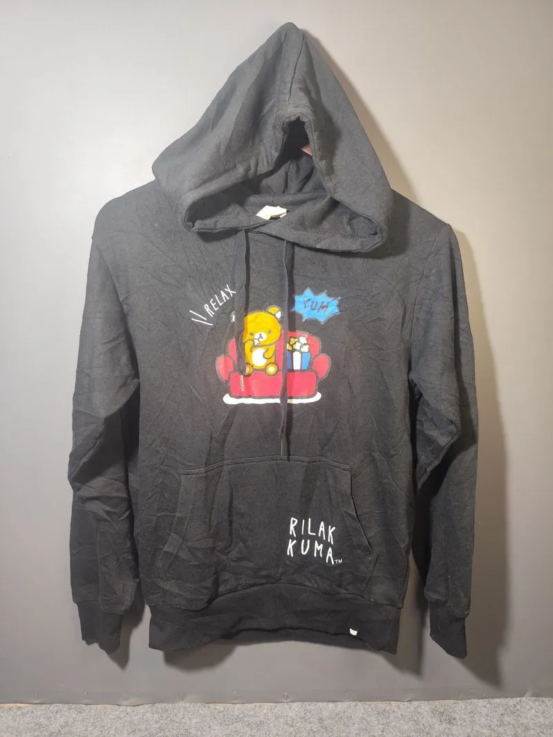 Hoodie RILAKKUMA Wanita Hitam Desain Lucu Keren Original photo 1