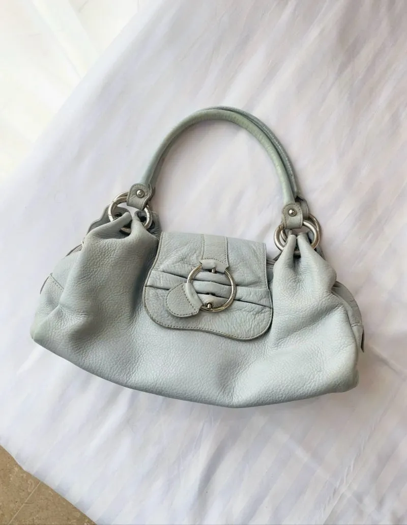 CAPACCI ICY BLUE GENUINE LEATHER SHOULDER BAG photo 1