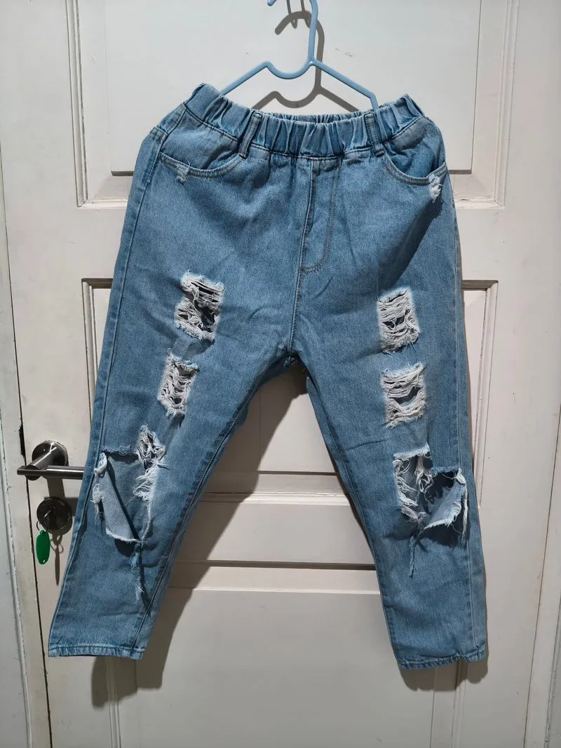 THIS IS APRIL Ripped Boyfriend Jeans photo 1