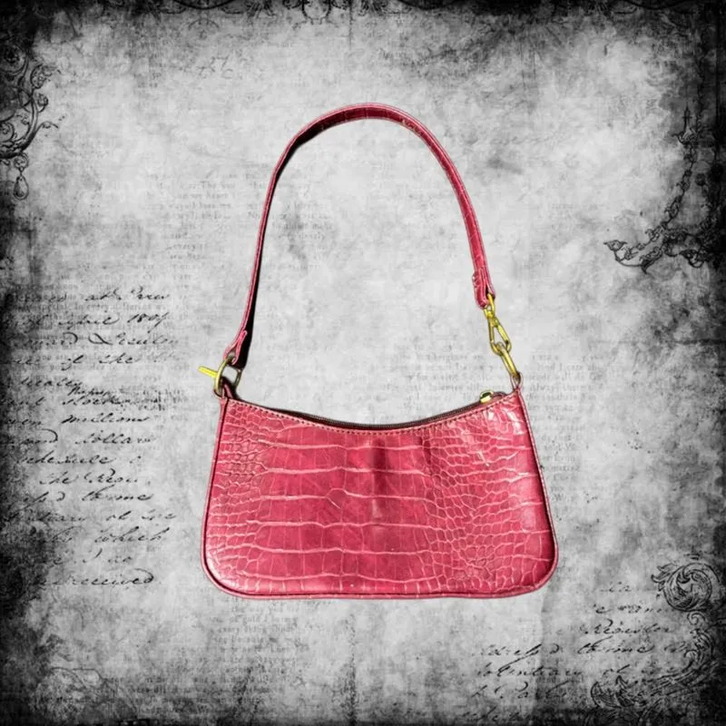 ⋆.⁠✧Alexis Croco Red Shoulder Bag✧.⋆ photo 1
