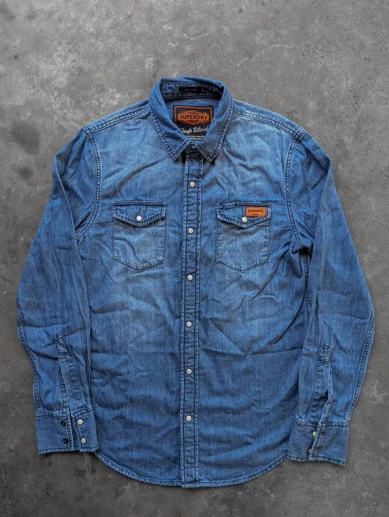 Kemeja Denim SUPERDRY Japan Long Shirt Original photo 1