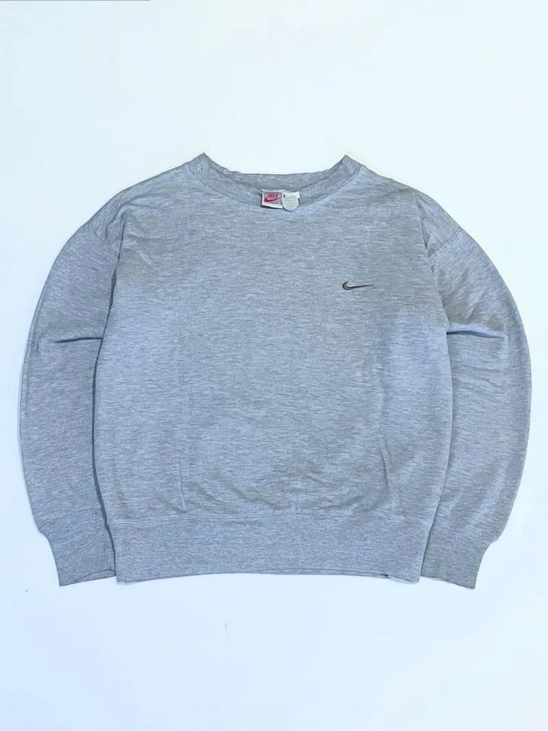 Nike Vintage 90’s Small Swoosh Brown Sweatshirt Grey photo 1