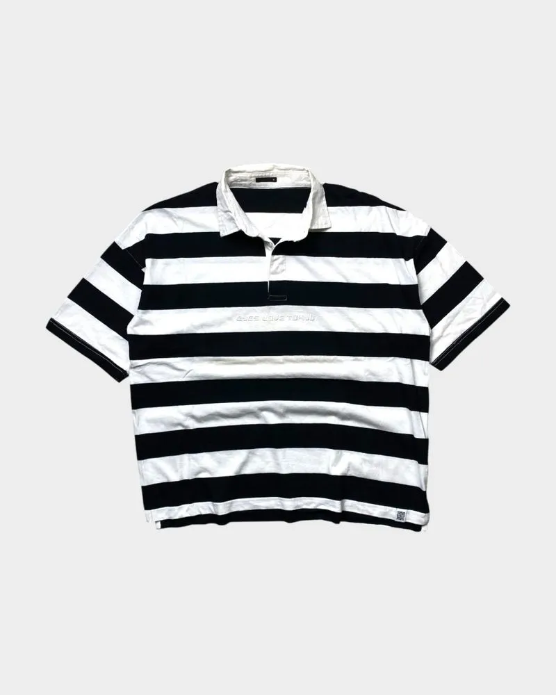 Uniqlo x Shibuya Stripe White Black Poloshirt photo 1