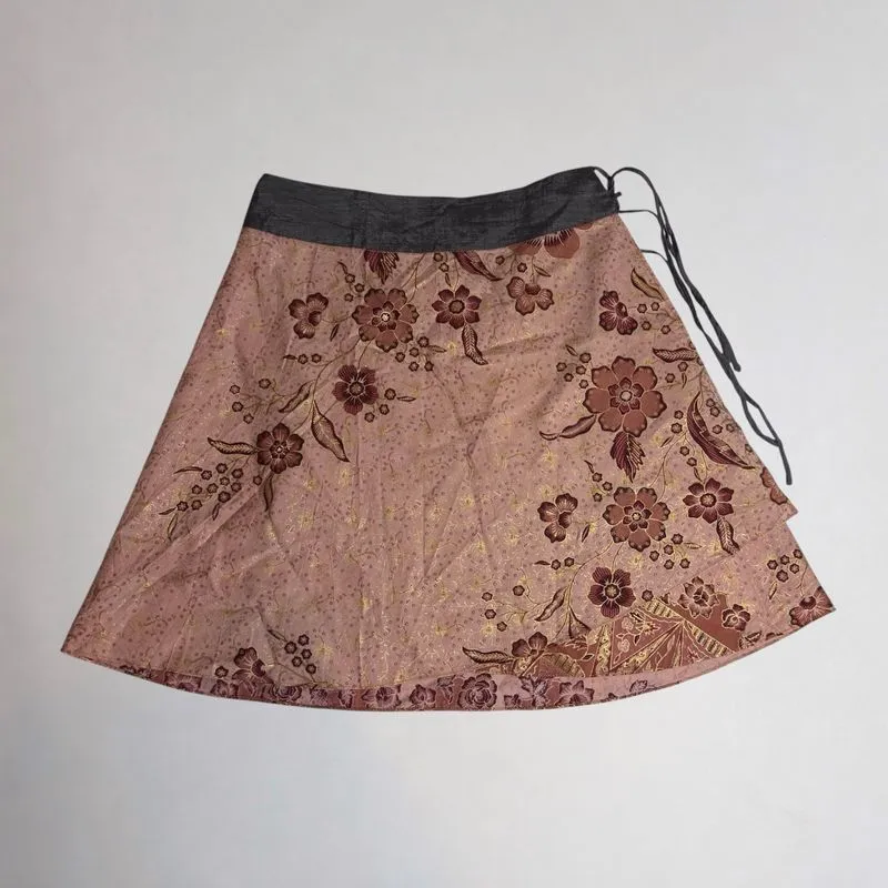 Vintage Batik Oriental Pattern Design Gold Foil Wrap Denim P photo 1
