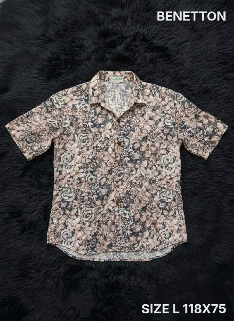 kemeja benetton art flower vintage ( Made in Italy ) photo 1