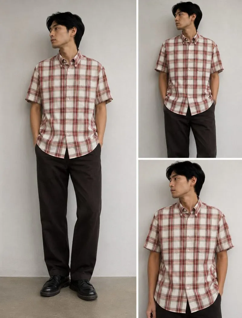 Kemeja button down lengan pendek sz L-XL photo 1
