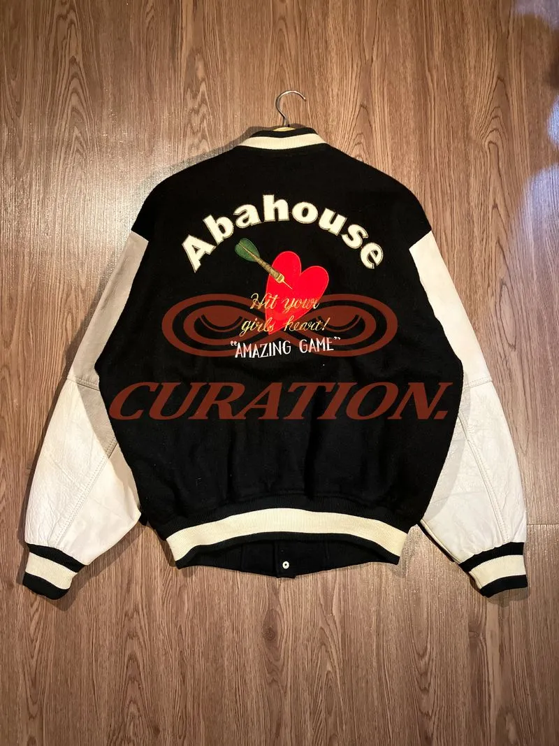 Abahouse Mix Wool Leather Varsity Jacket photo 1