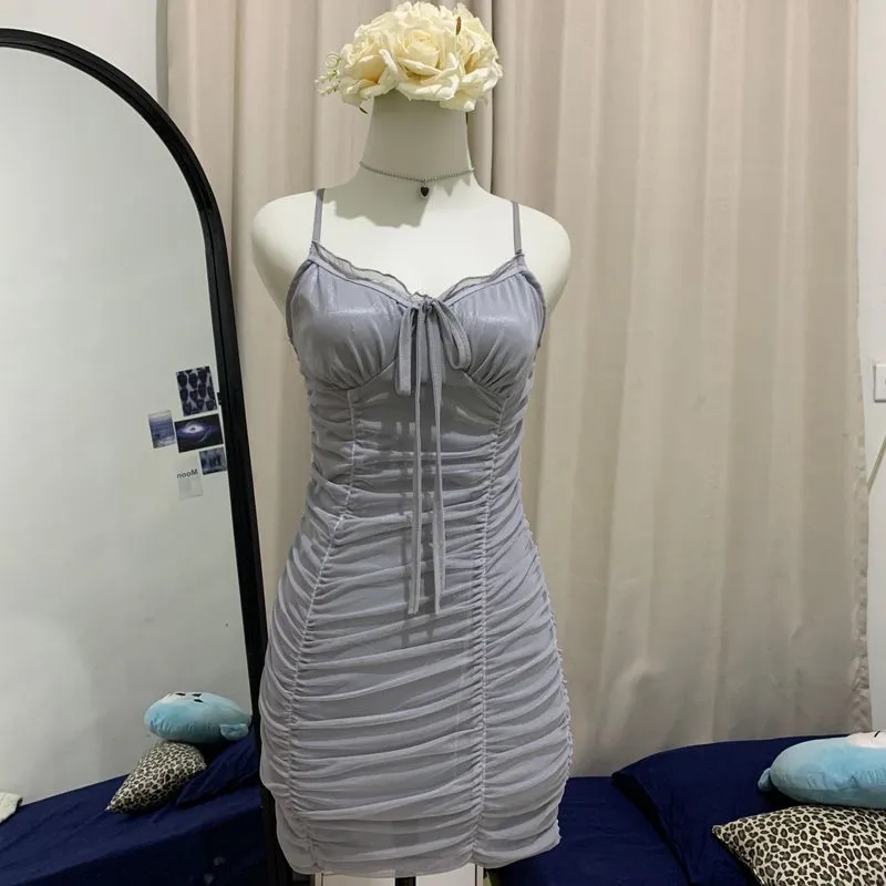 Casual Bodycon dress Wanita silver gray photo 1