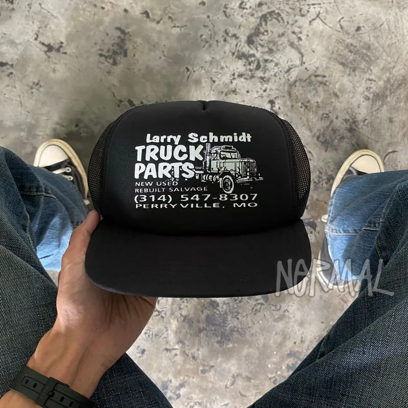 Vintage 90s Larry Schmidt Truck Trucker Hat photo 1