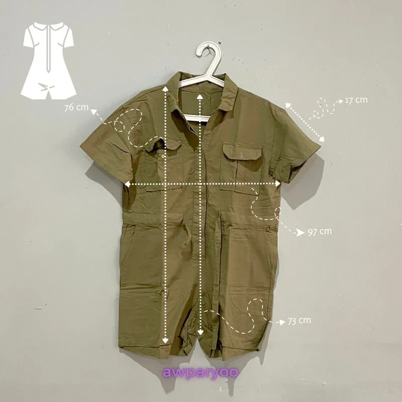 Minimalist Casual Jumpsuit Wanita green photo 1