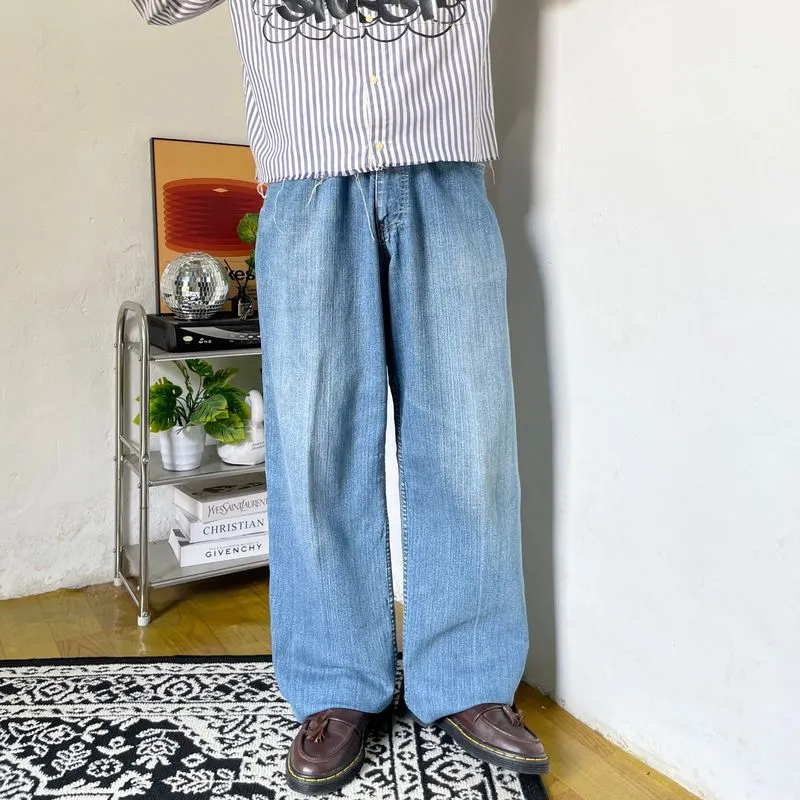 Crocodile longpants denim blue washed loose fit photo 1