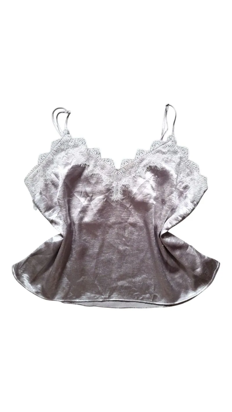 Forever 21 - Y2K Camisole Lace Tank Top Silver photo 1