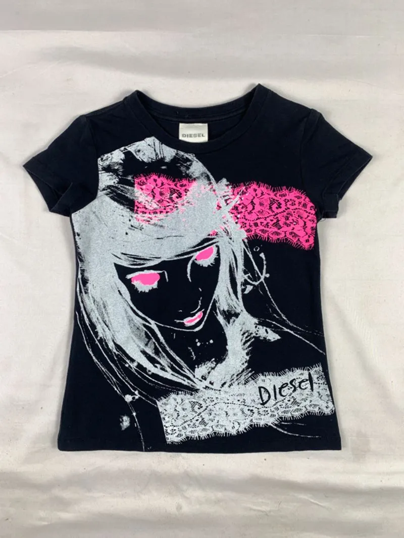 Diesel Black Girl Graphic Baby Tee (XS) photo 1