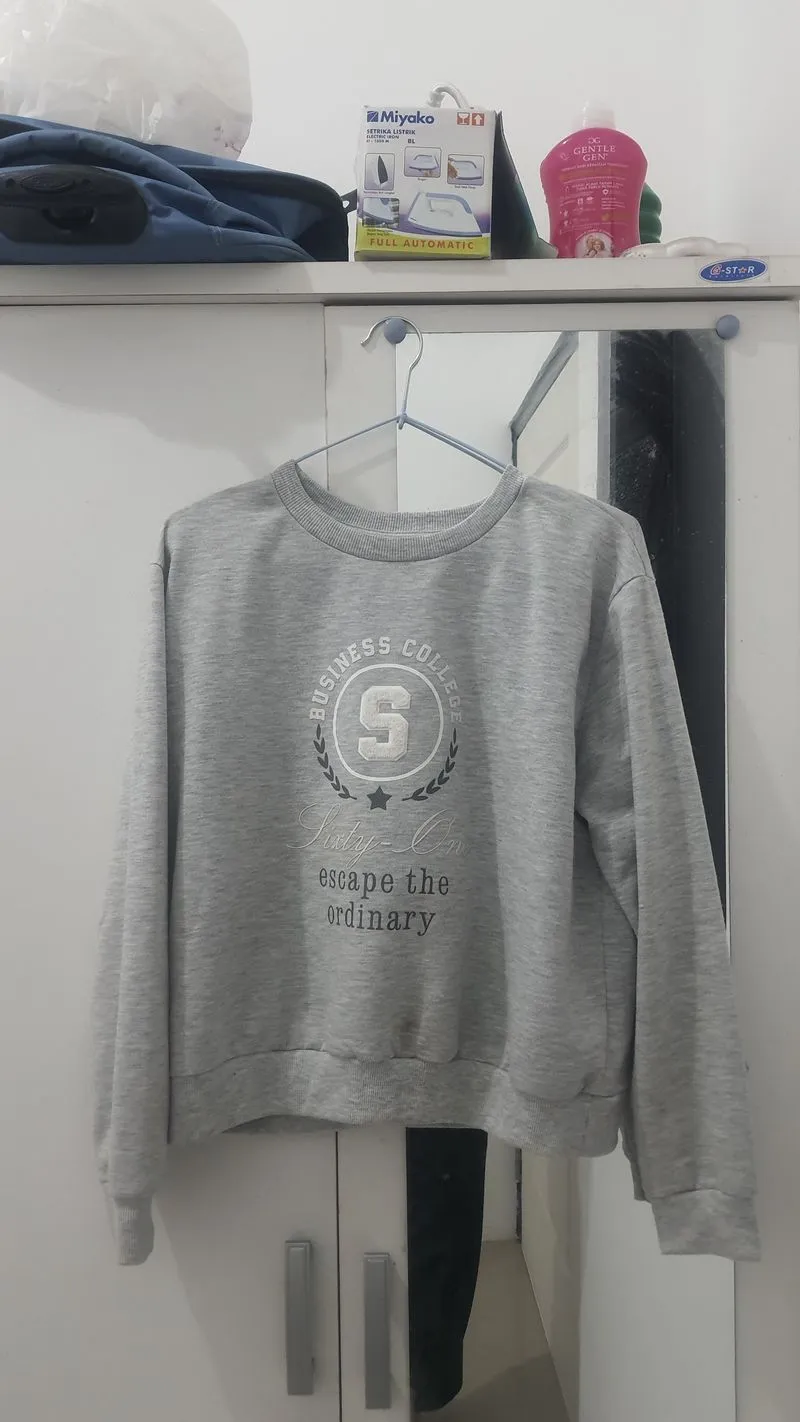 Streetwear Casual Sweatshirt Wanita gray photo 1