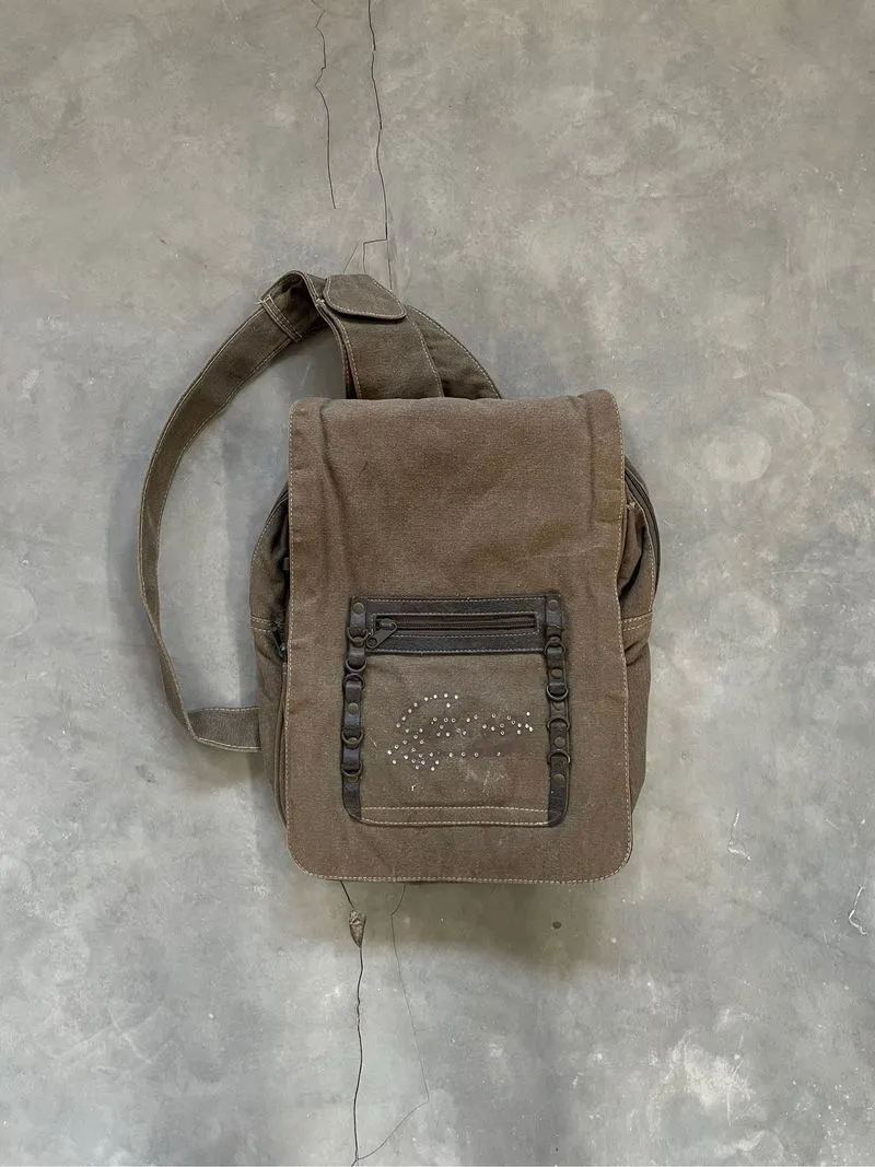 Vintage Military Waist Bag Cros Body Military Guess Canvas  photo 1