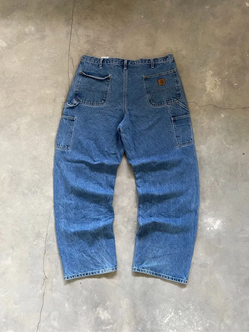 Carpenter Jeans Pants Carhartt Leather Patch B237 BST 40x32 photo 1