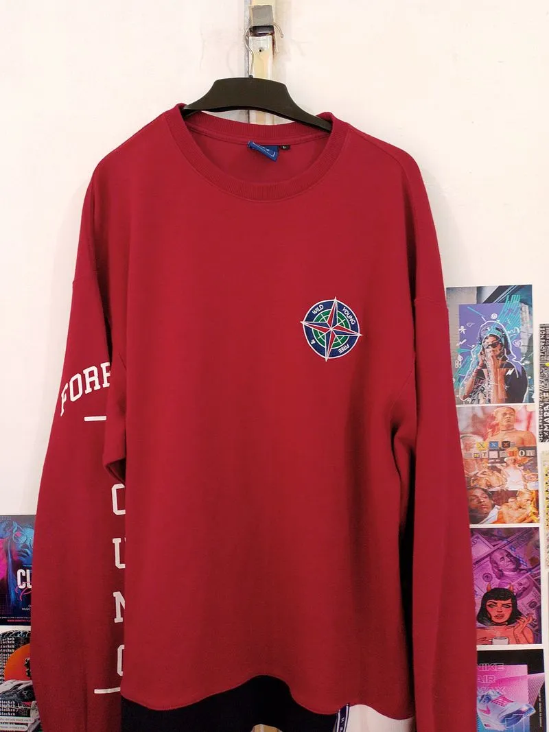 Streetwear Casual Sweater Pria red photo 1