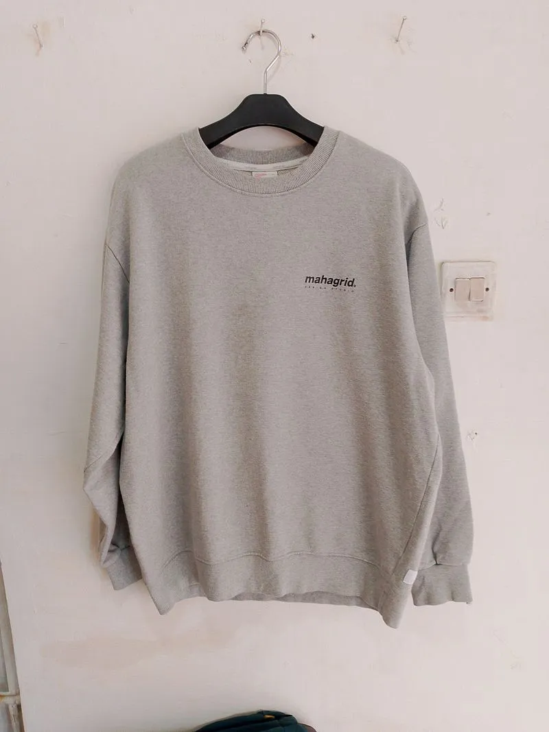 Mahagrid Streetwear Casual Sweater Pria gray photo 1