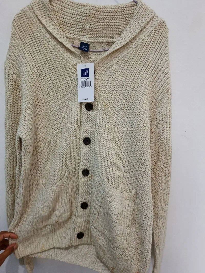 Cardigan waffle putih cuci gudang GAP  photo 1