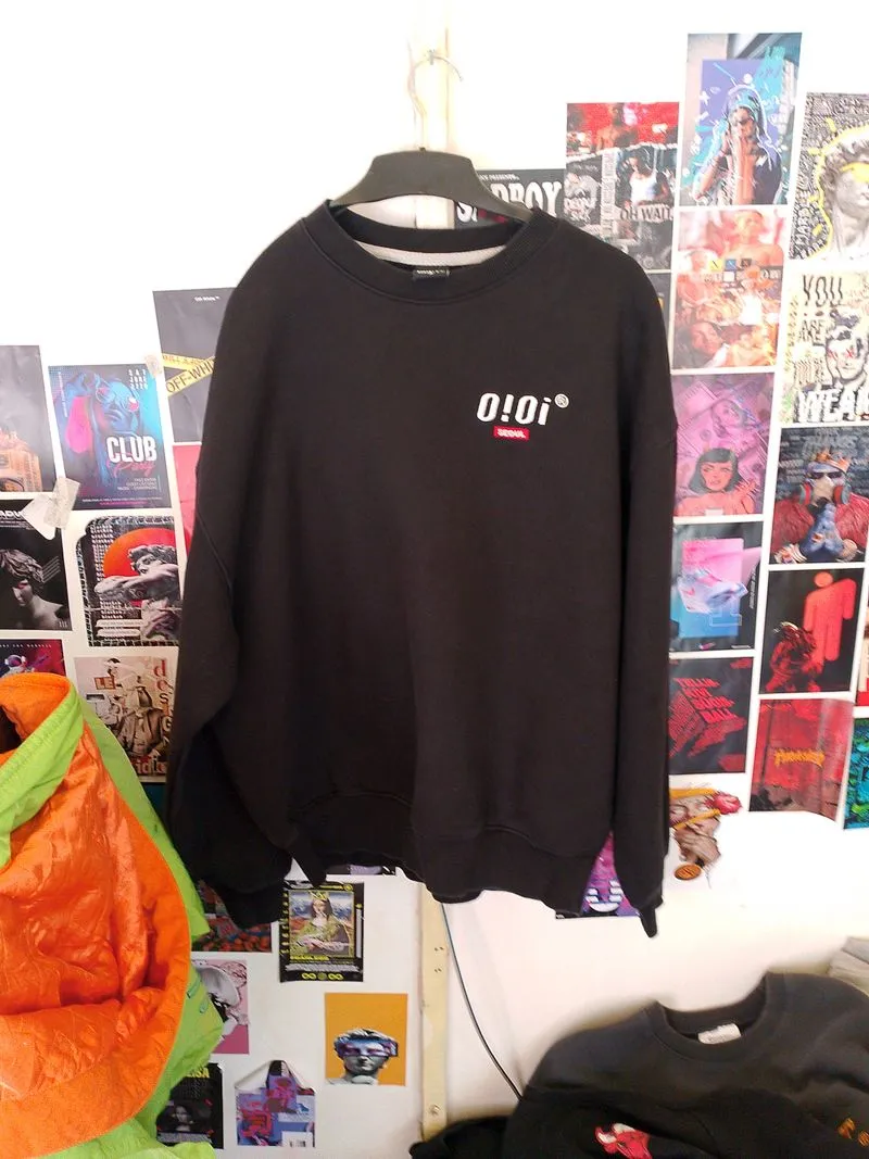 Oioi Streetwear Casual Sweater Pria black photo 1