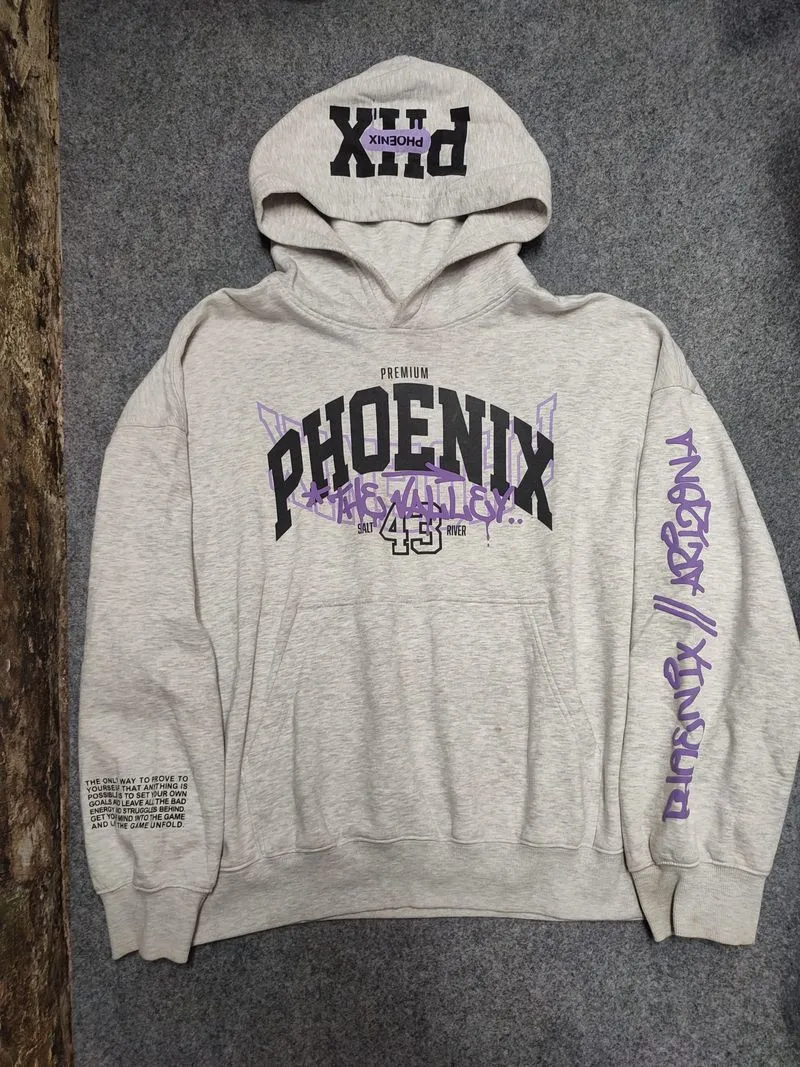 H&M Pullover Hoodie Oversize Phoenix Spell out photo 1
