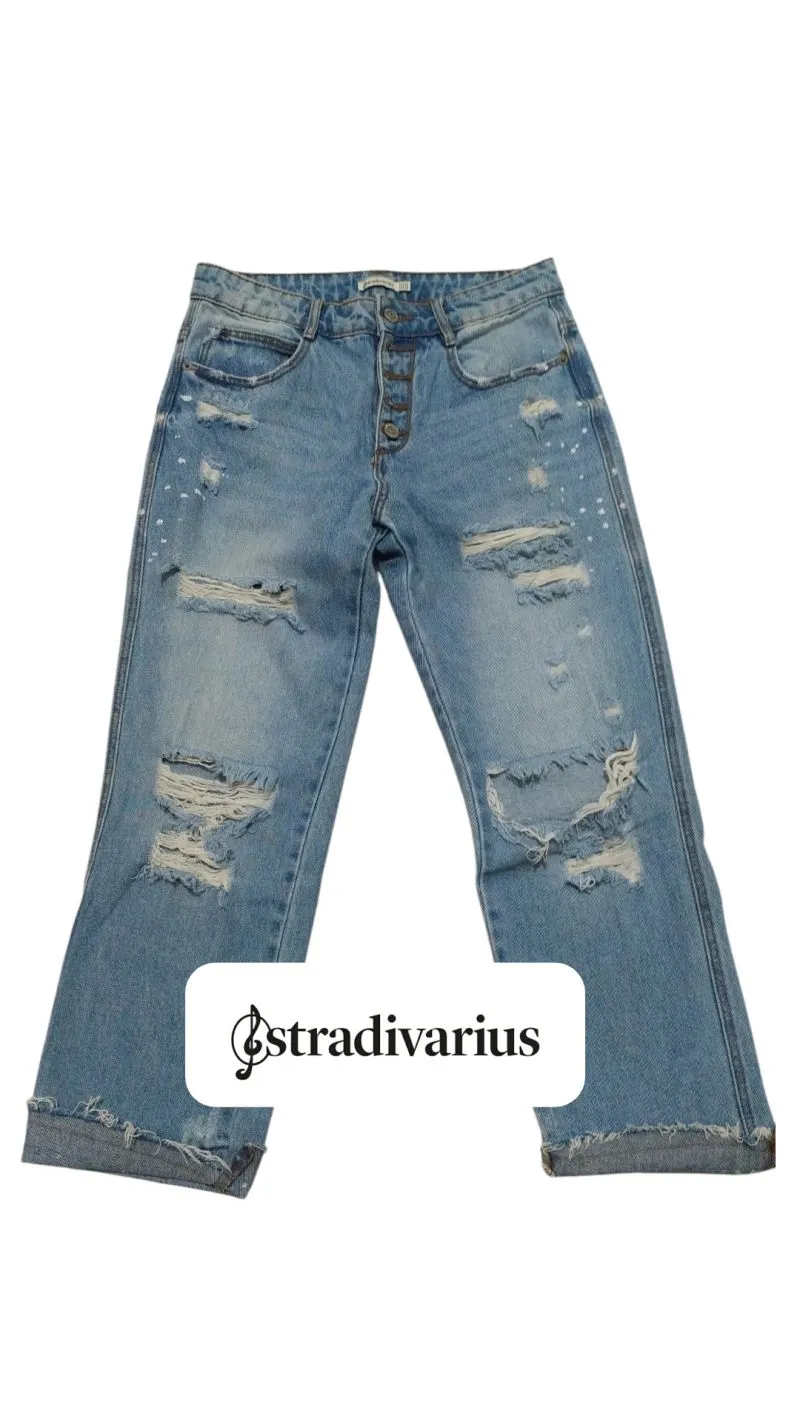 Stradivarius Casual Ripped jeans Wanita blue photo 1