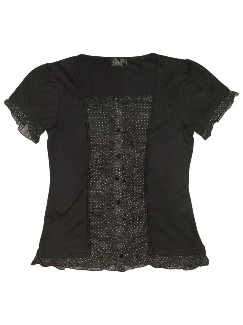 FJER milkmaid polkadot dark coquette pinterest y2k top  photo 1
