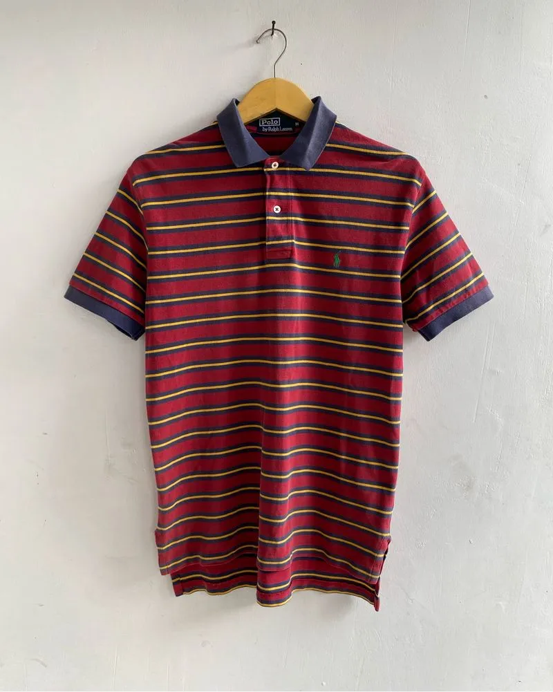 Polo Ralph Lauren Stripe Polo Shirts Vintage Look Red Navy photo 1
