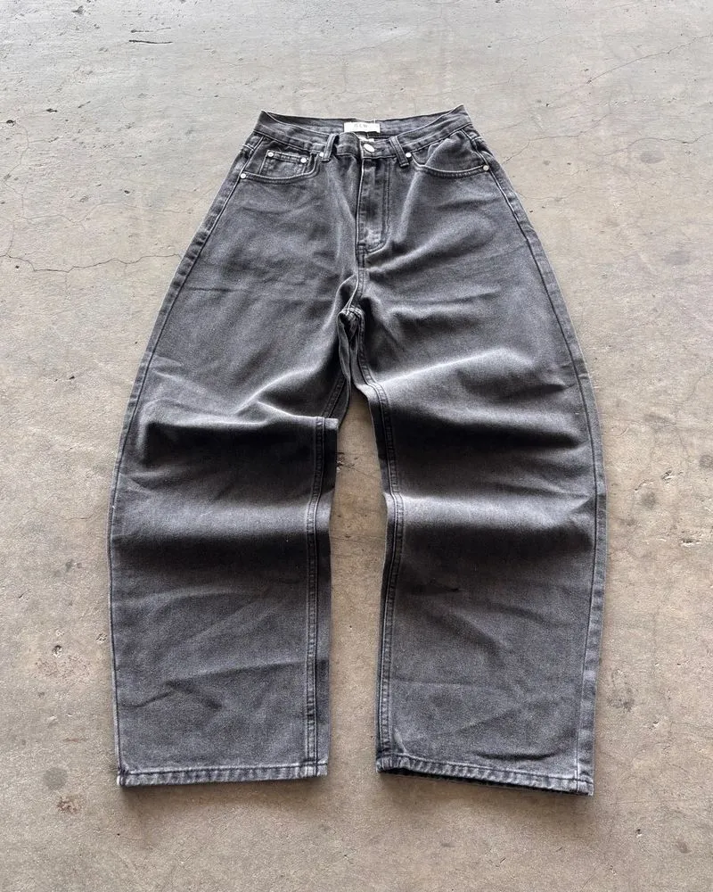 2000s GLW Wash Faded Black Baggy Jeans photo 1