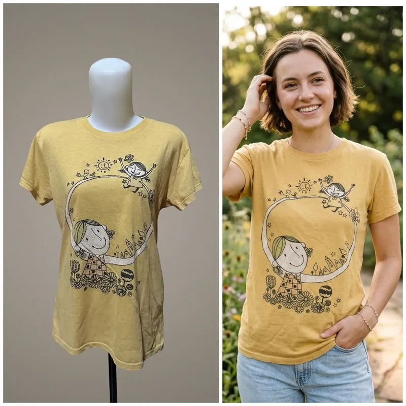 Kaos Wanita Yellow Mustard Karakter Lucu  photo 1