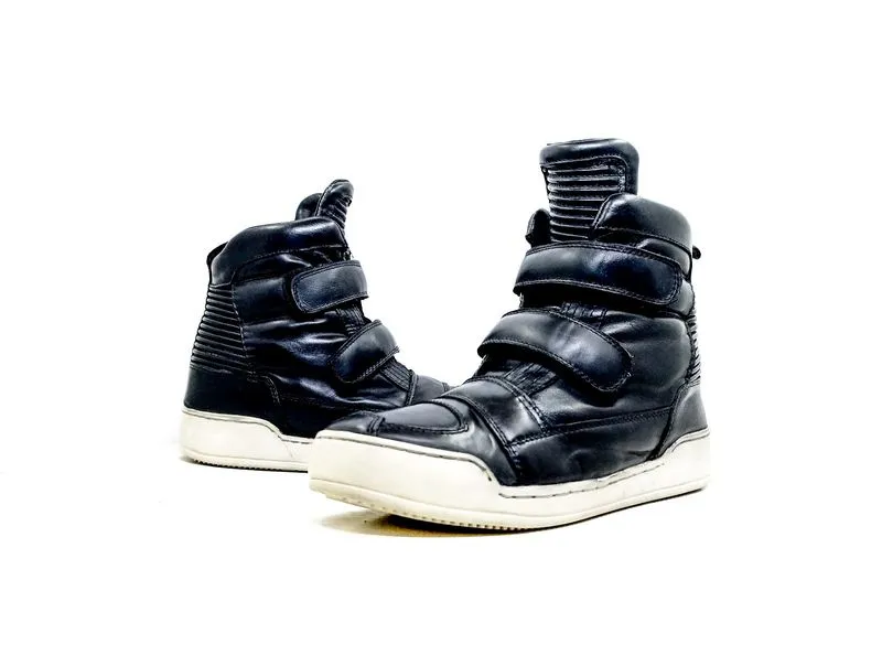 BALMAIN Paris Tabs Leather High-Top Sneakers photo 1