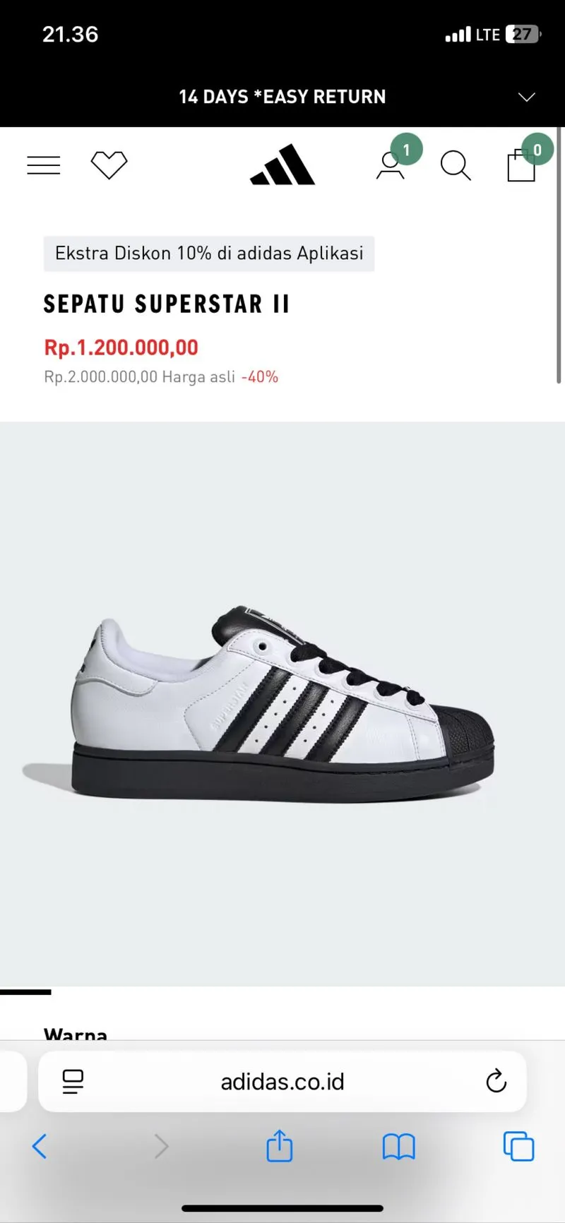 Adidas super star II (white) BARU photo 1