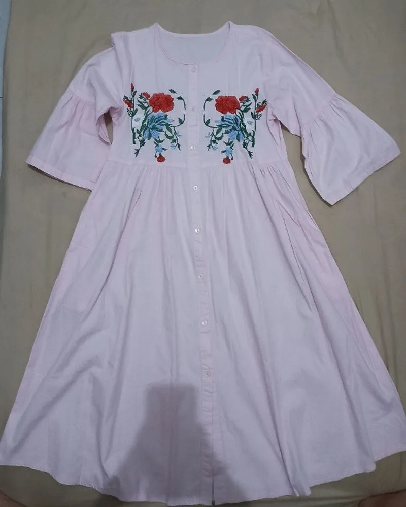 dress wanita vintage katun bordir premium photo 1