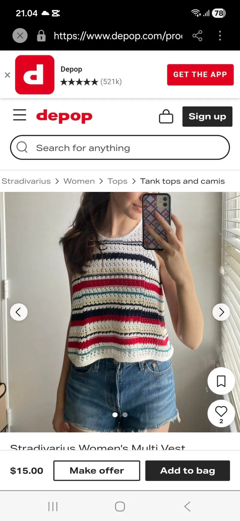 Stradivarius crop top rajut photo 1