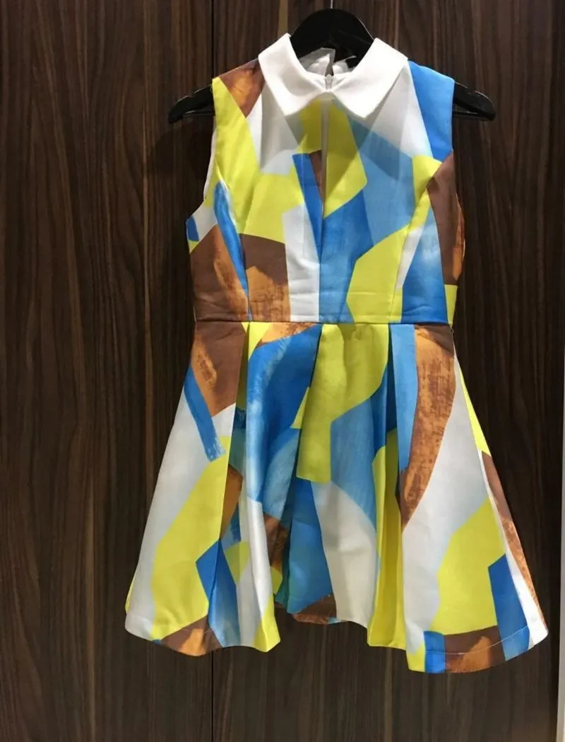 Vintage Midi dress Wanita yellow photo 1