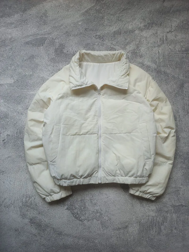 Global Uniqlo Winter puffer jacket boxy/oversize broken whit photo 1