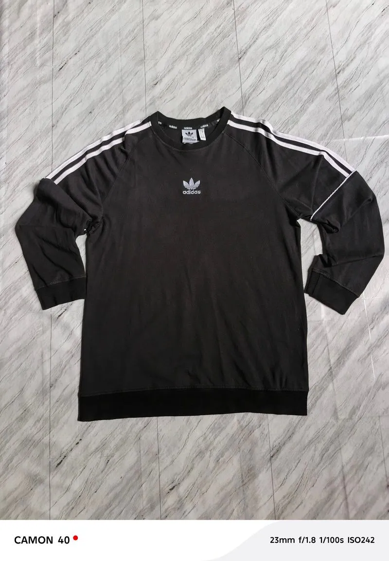 "Adidas long sleeve" Black three stripes photo 1
