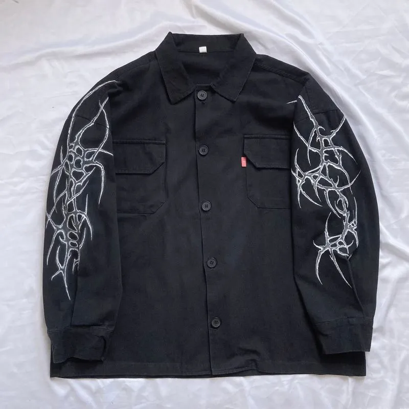 Workshirt canvas black Cyber sigilism photo 1