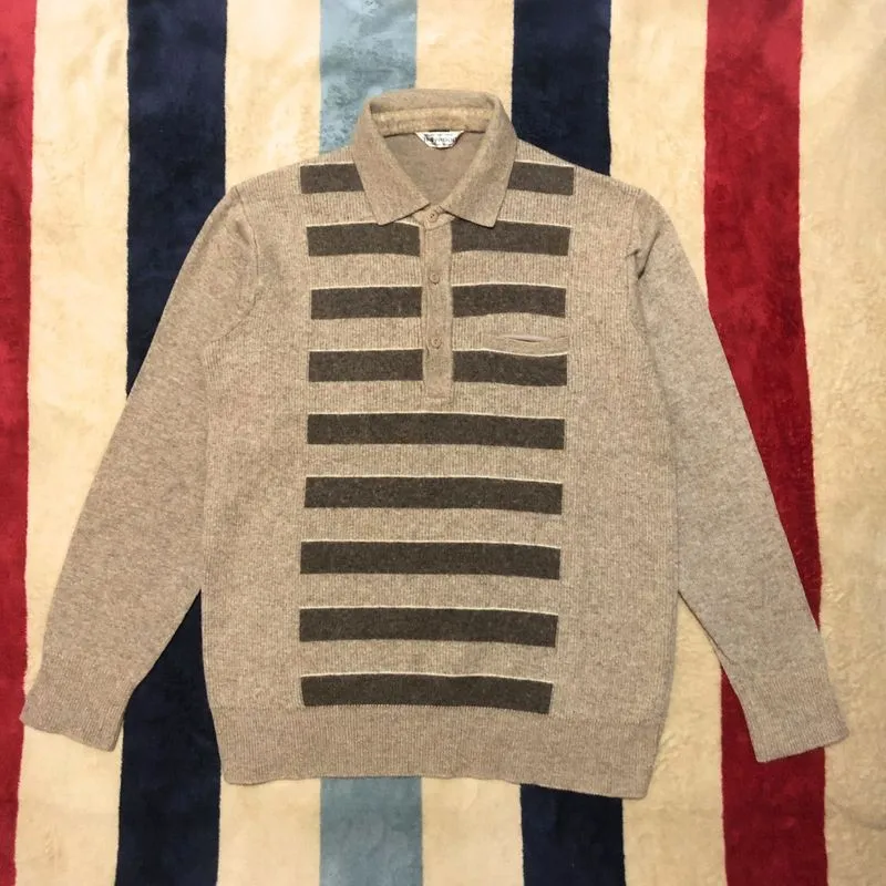 Hollywood Brown Polo Knit Sweater photo 1