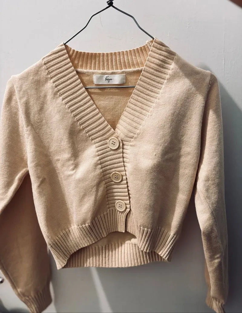 Cardigan Rajut Cream Crop – New  photo 1