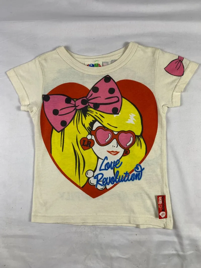 Love Revolution Cream Printed Baby Tee (XS) photo 1