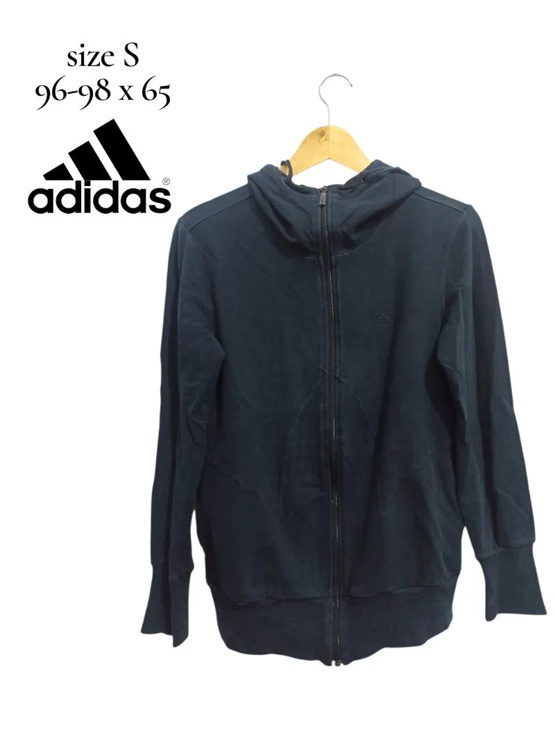 preloved hoodie zipper adidas navy sz S photo 1